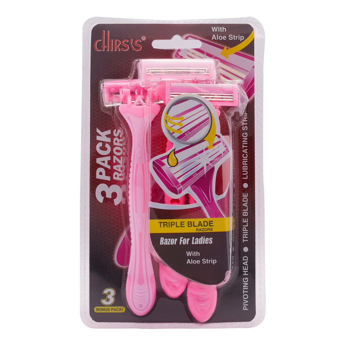 CHIRS'S TRIPPLE BLADE RAZORS WITH ALOE STRIP FOR GIRLS & WOMEN