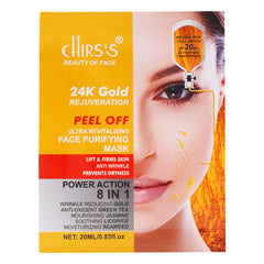 CHIRS'S 24K GOLD REJUVENATION PEEL OFF FACE PURIFYING MASK 8 IN 1 POWER ACTION